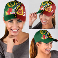 Melanesian Vanuatu Tribal Boar Tusk Classic Cap Tropical Plants and Namele Motifs - Polynesian Pride