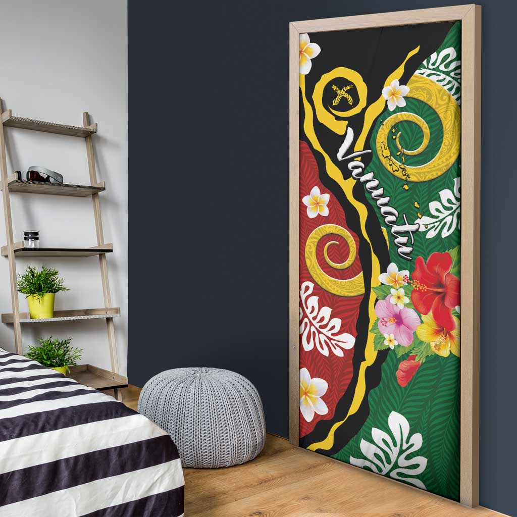 Melanesian Vanuatu Tribal Boar Tusk Door Cover Tropical Plants and Namele Motifs LT03 - Polynesian Pride
