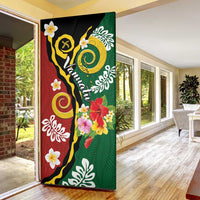 Melanesian Vanuatu Tribal Boar Tusk Door Cover Tropical Plants and Namele Motifs LT03 - Polynesian Pride