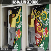 Melanesian Vanuatu Tribal Boar Tusk Door Cover Tropical Plants and Namele Motifs LT03 - Polynesian Pride