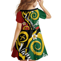 Melanesian Vanuatu Tribal Boar Tusk Family Matching Off Shoulder Maxi Dress and Hawaiian Shirt Tropical Plants and Namele Motifs LT03 - Polynesian Pride