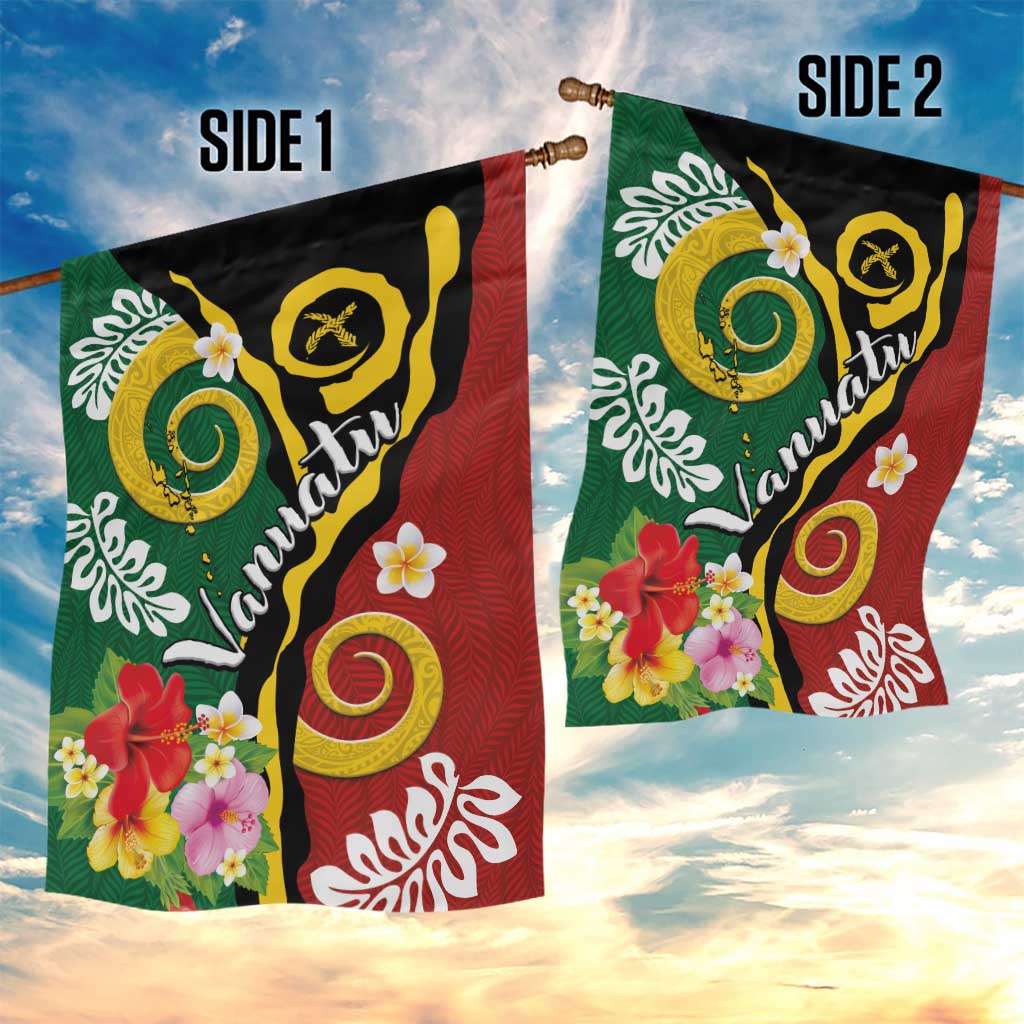 Melanesian Vanuatu Tribal Boar Tusk Garden Flag Tropical Plants and Namele Motifs LT03 - Polynesian Pride