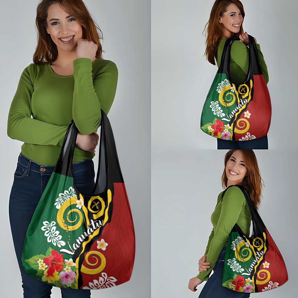 Melanesian Vanuatu Tribal Boar Tusk Grocery Bag Tropical Plants and Namele Motifs LT03 - Polynesian Pride