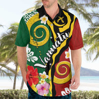 Melanesian Vanuatu Tribal Boar Tusk Hawaiian Shirt Tropical Plants and Namele Motifs LT03 - Polynesian Pride