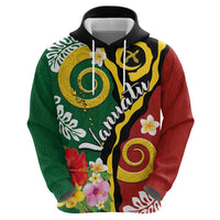 Melanesian Vanuatu Tribal Boar Tusk Hoodie Tropical Plants and Namele Motifs LT03 - Polynesian Pride