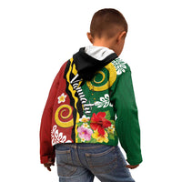 Melanesian Vanuatu Tribal Boar Tusk Kid Hoodie Tropical Plants and Namele Motifs LT03 - Polynesian Pride