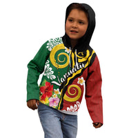 Melanesian Vanuatu Tribal Boar Tusk Kid Hoodie Tropical Plants and Namele Motifs LT03 - Polynesian Pride