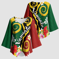 Melanesian Vanuatu Tribal Boar Tusk Kimono Sleeve Blouse Tropical Plants and Namele Motifs LT03 - Polynesian Pride