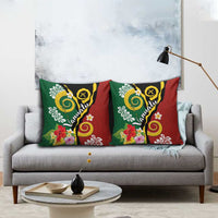 Melanesian Vanuatu Tribal Boar Tusk Pillow Cover Tropical Plants and Namele Motifs LT03 - Polynesian Pride