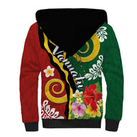 Melanesian Vanuatu Tribal Boar Tusk Sherpa Hoodie Tropical Plants and Namele Motifs LT03 - Polynesian Pride