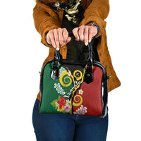 Melanesian Vanuatu Tribal Boar Tusk Shoulder Handbag Tropical Plants and Namele Motifs - Polynesian Pride