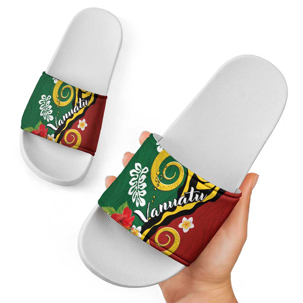 Melanesian Vanuatu Tribal Boar Tusk Slide Sandals Tropical Plants and Namele Motifs LT03 - Polynesian Pride
