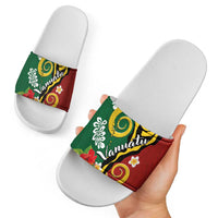 Melanesian Vanuatu Tribal Boar Tusk Slide Sandals Tropical Plants and Namele Motifs LT03 - Polynesian Pride