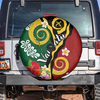 Melanesian Vanuatu Tribal Boar Tusk Spare Tire Cover Tropical Plants and Namele Motifs LT03 Green - Polynesian Pride