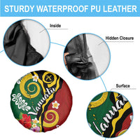 Melanesian Vanuatu Tribal Boar Tusk Spare Tire Cover Tropical Plants and Namele Motifs LT03 - Polynesian Pride