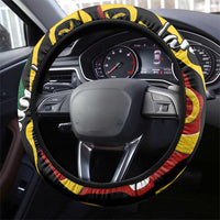 Melanesian Vanuatu Tribal Boar Tusk Steering Wheel Cover Tropical Plants and Namele Motifs LT03 - Polynesian Pride