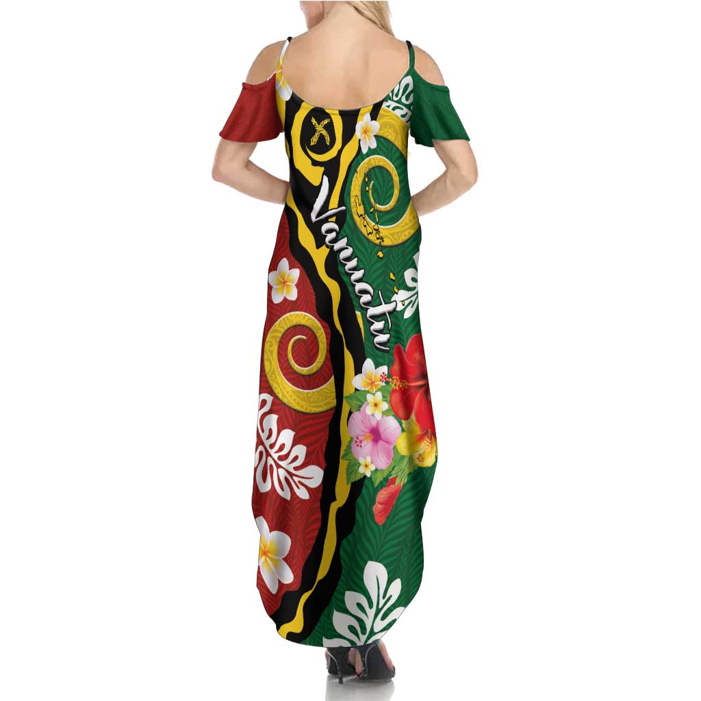 Melanesian Vanuatu Tribal Boar Tusk Summer Maxi Dress Tropical Plants and Namele Motifs LT03 - Polynesian Pride