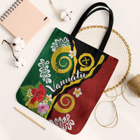 Melanesian Vanuatu Tribal Boar Tusk Tote Bag Tropical Plants and Namele Motifs LT03 Black Strap One Size Green - Polynesian Pride
