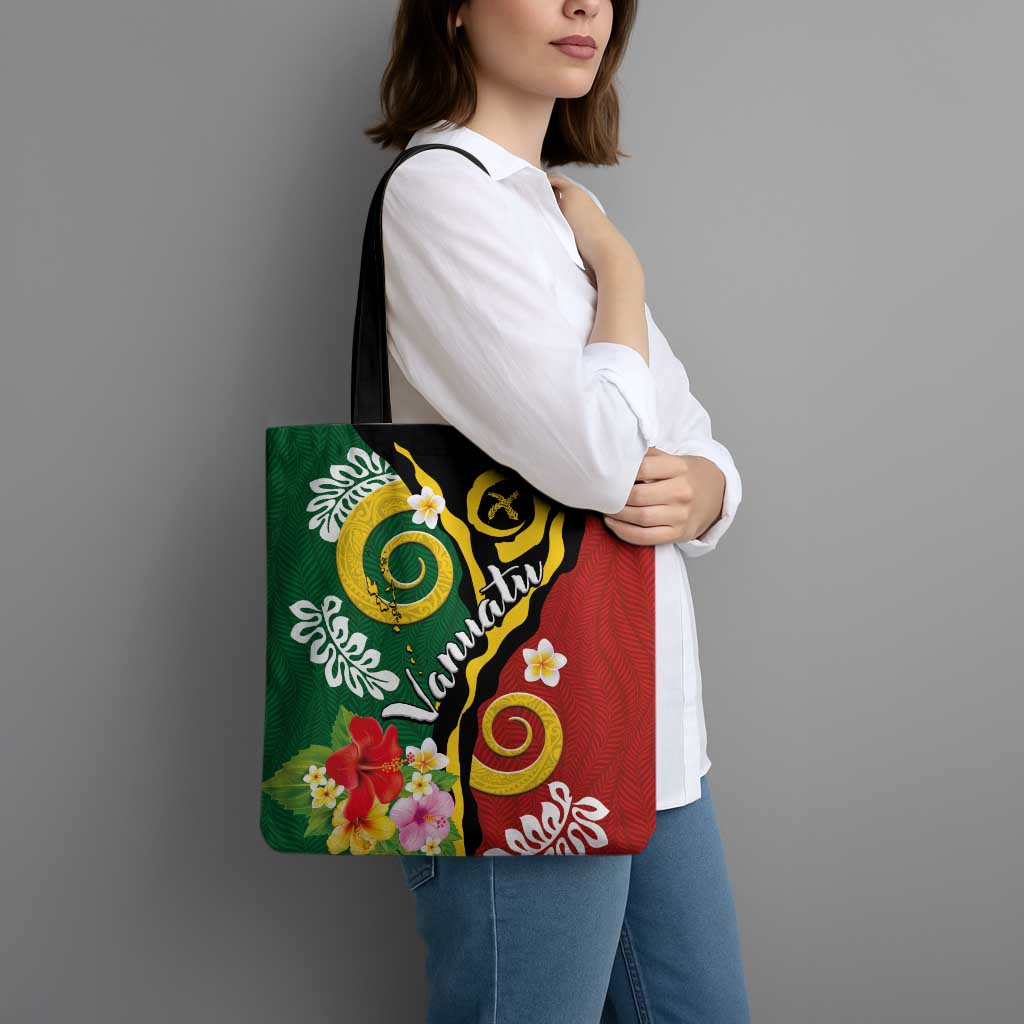 Melanesian Vanuatu Tribal Boar Tusk Tote Bag Tropical Plants and Namele Motifs LT03 - Polynesian Pride