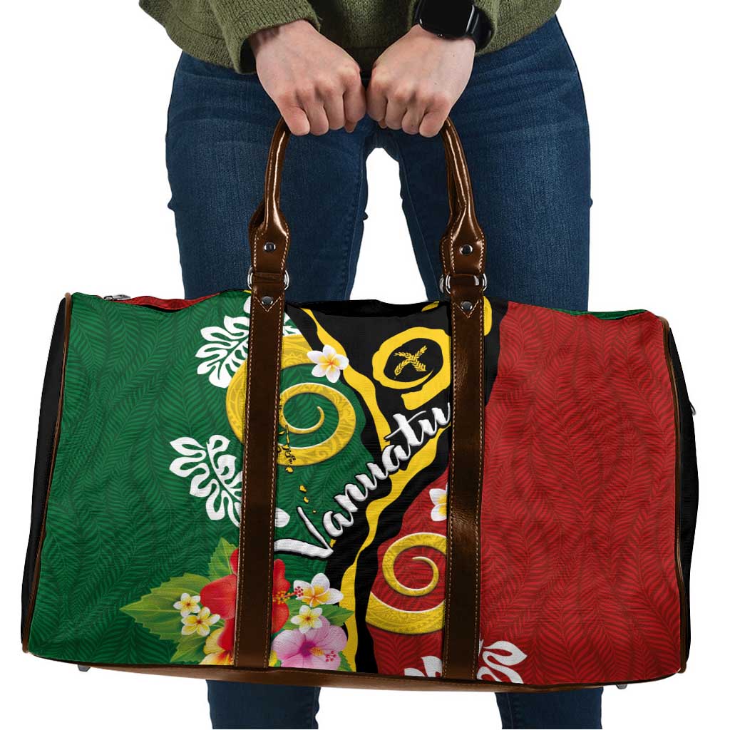 Melanesian Vanuatu Tribal Boar Tusk Travel Bag Tropical Plants and Namele Motifs LT03 Green - Polynesian Pride