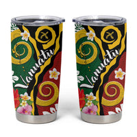 Melanesian Vanuatu Tribal Boar Tusk Tumbler Cup Tropical Plants and Namele Motifs LT03 Green - Polynesian Pride