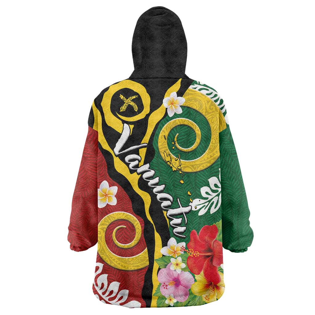 Melanesian Vanuatu Tribal Boar Tusk Wearable Blanket Hoodie Tropical Plants and Namele Motifs LT03 - Polynesian Pride