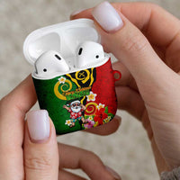 Vanuatu Christmas AirPods Case Funny Santa with Namele and Boar Tusk Tribal - Polynesian Pride