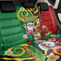 Vanuatu Christmas Back Car Seat Cover Funny Santa with Namele and Boar Tusk Tribal LT03 - Polynesian Pride