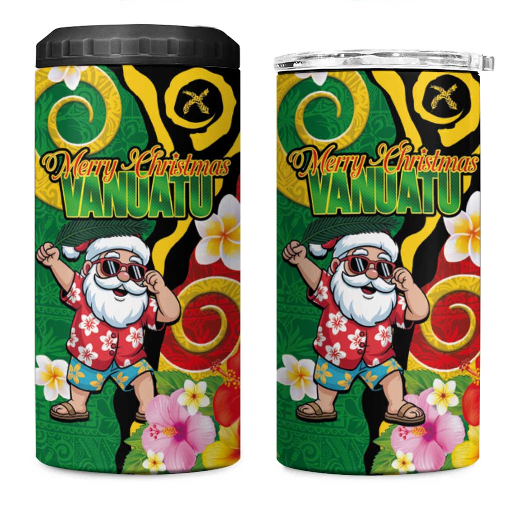 Vanuatu Christmas 4 in 1 Can Cooler Tumbler Funny Santa with Namele and Boar Tusk Tribal LT03 One Size: 16 oz Green - Polynesian Pride
