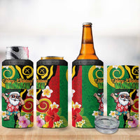 Vanuatu Christmas 4 in 1 Can Cooler Tumbler Funny Santa with Namele and Boar Tusk Tribal LT03 - Polynesian Pride