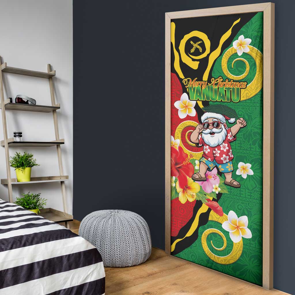 Vanuatu Christmas Door Cover Funny Santa with Namele and Boar Tusk Tribal LT03 - Polynesian Pride