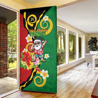 Vanuatu Christmas Door Cover Funny Santa with Namele and Boar Tusk Tribal LT03 - Polynesian Pride