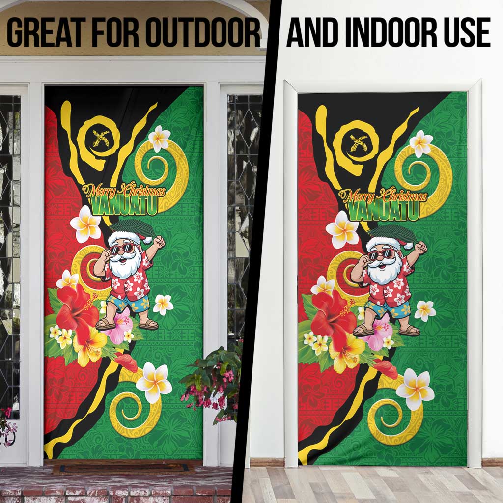 Vanuatu Christmas Door Cover Funny Santa with Namele and Boar Tusk Tribal LT03 - Polynesian Pride