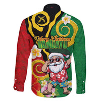 Vanuatu Christmas Family Matching Short Sleeve Bodycon Dress and Hawaiian Shirt Funny Santa with Namele and Boar Tusk Tribal LT03 - Polynesian Pride