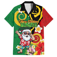 Vanuatu Christmas Hawaiian Shirt Funny Santa with Namele and Boar Tusk Tribal LT03 Green - Polynesian Pride