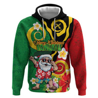 Vanuatu Christmas Hoodie Funny Santa with Namele and Boar Tusk Tribal LT03 Pullover Hoodie Green - Polynesian Pride