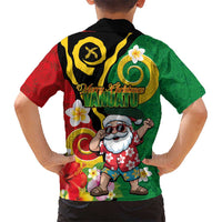 Vanuatu Christmas Kid Hawaiian Shirt Funny Santa with Namele and Boar Tusk Tribal LT03 - Polynesian Pride