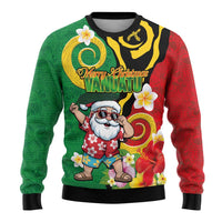 Vanuatu Christmas Ugly Christmas Sweater Funny Santa with Namele and Boar Tusk Tribal LT03 - Polynesian Pride