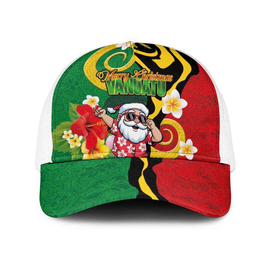 Vanuatu Christmas Mesh Trucker Cap Funny Santa with Namele and Boar Tusk Tribal - Polynesian Pride