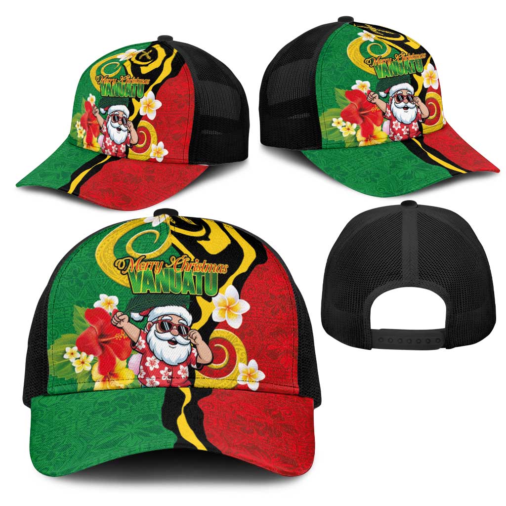 Vanuatu Christmas Mesh Trucker Cap Funny Santa with Namele and Boar Tusk Tribal - Polynesian Pride