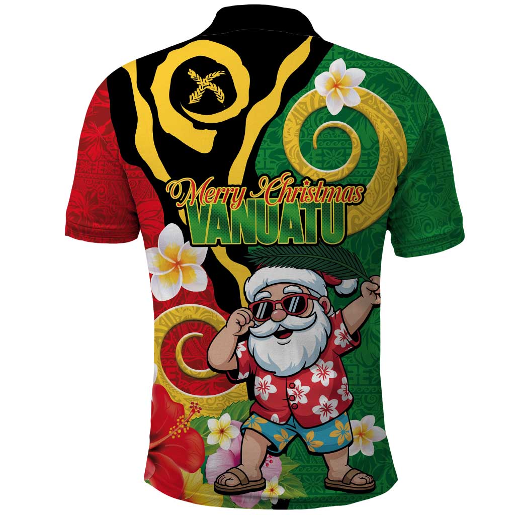 Vanuatu Christmas Polo Shirt Funny Santa with Namele and Boar Tusk Tribal LT03 - Polynesian Pride