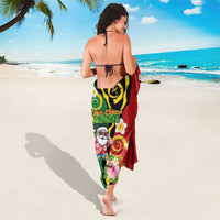 Vanuatu Christmas Sarong Funny Santa with Namele and Boar Tusk Tribal - Polynesian Pride