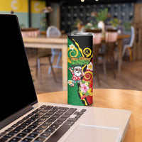Vanuatu Christmas Skinny Tumbler Funny Santa with Namele and Boar Tusk Tribal LT03 - Polynesian Pride