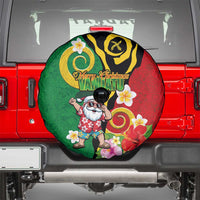 Vanuatu Christmas Spare Tire Cover Funny Santa with Namele and Boar Tusk Tribal LT03 - Polynesian Pride