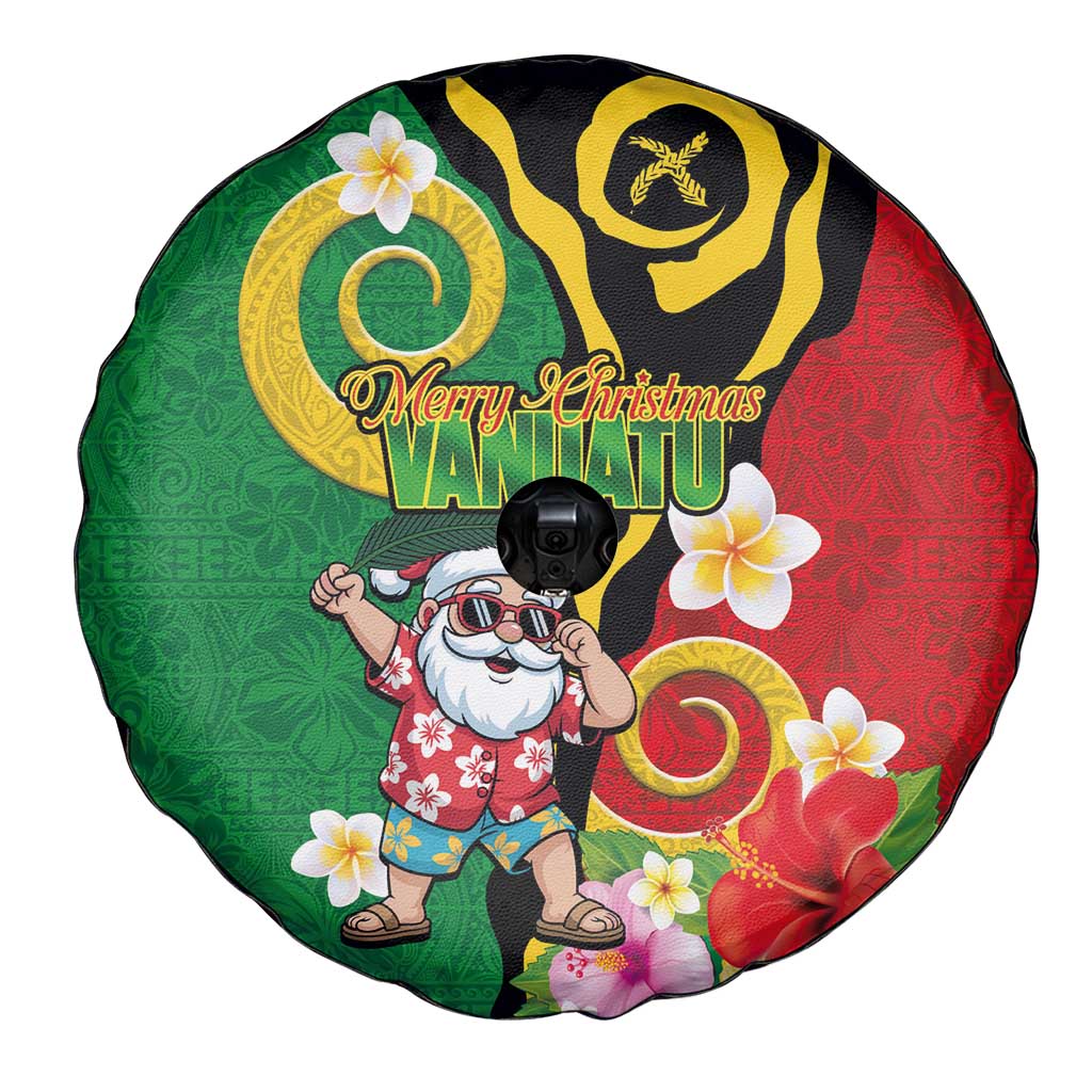 Vanuatu Christmas Spare Tire Cover Funny Santa with Namele and Boar Tusk Tribal LT03 - Polynesian Pride