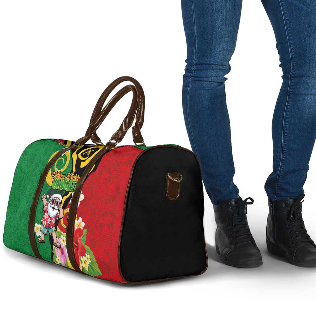 Vanuatu Christmas Travel Bag Funny Santa with Namele and Boar Tusk Tribal LT03 - Polynesian Pride