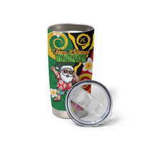Vanuatu Christmas Tumbler Cup Funny Santa with Namele and Boar Tusk Tribal LT03 - Polynesian Pride