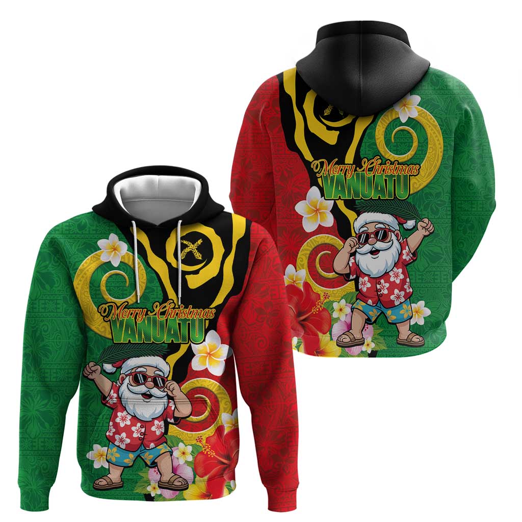 Vanuatu Christmas Zip Hoodie Funny Santa with Namele and Boar Tusk Tribal LT03 - Polynesian Pride