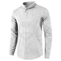 Samoan Lotu a Tamaiti Button Sweatshirt Coat of Arms and Polynesian Pattern