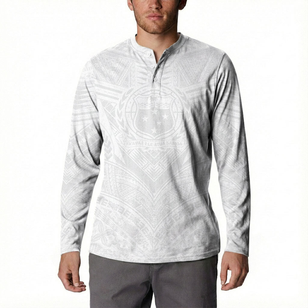 Samoan Lotu a Tamaiti Button Sweatshirt Coat of Arms and Polynesian Pattern
